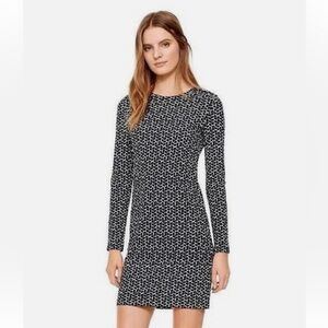 Tory Burch Matte Jersey dress round neck/honeycomb pattern Navy/white Viscose S